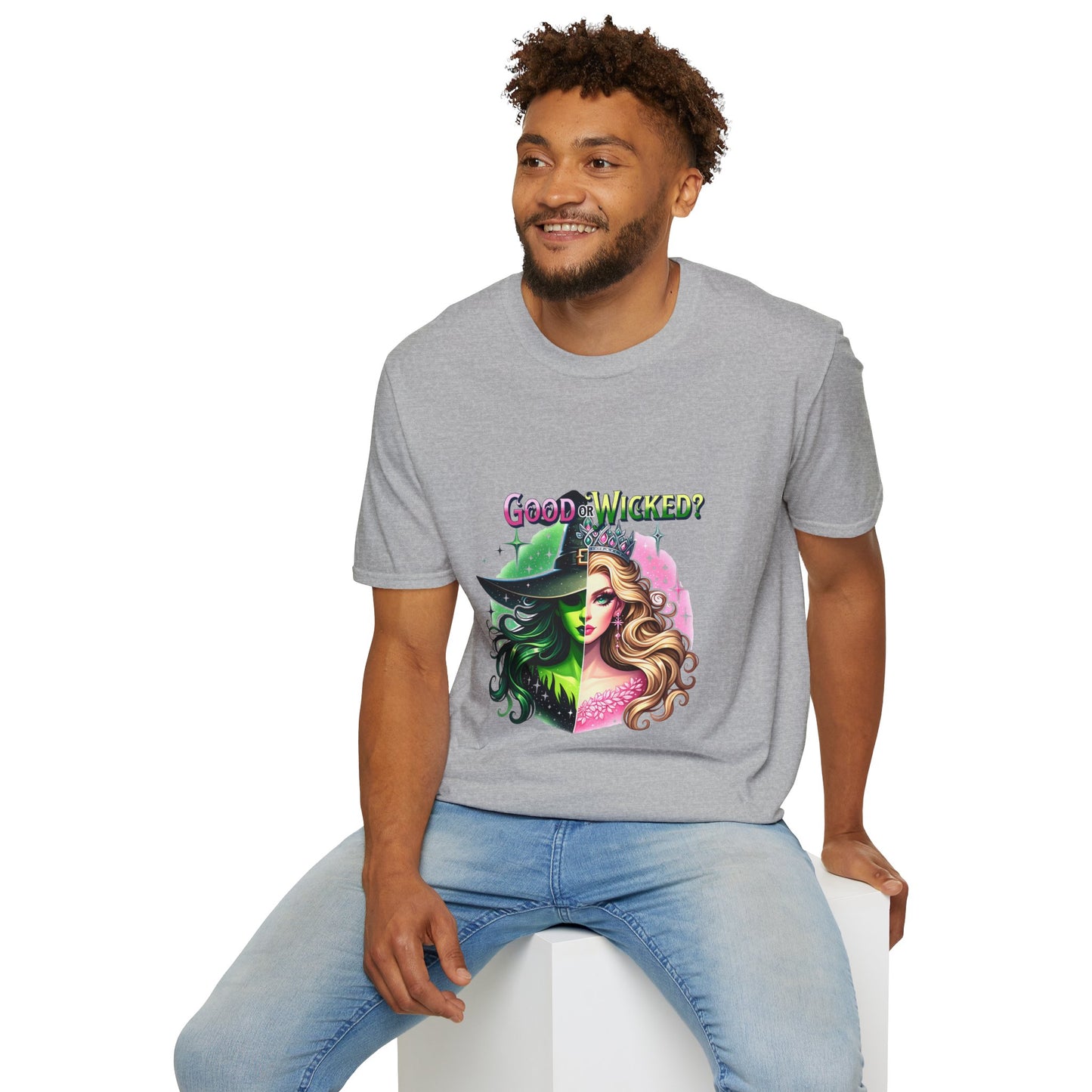 Good or Wicked? Split-Face Witch T-Shirt – Halloween Costume Graphic Tee
