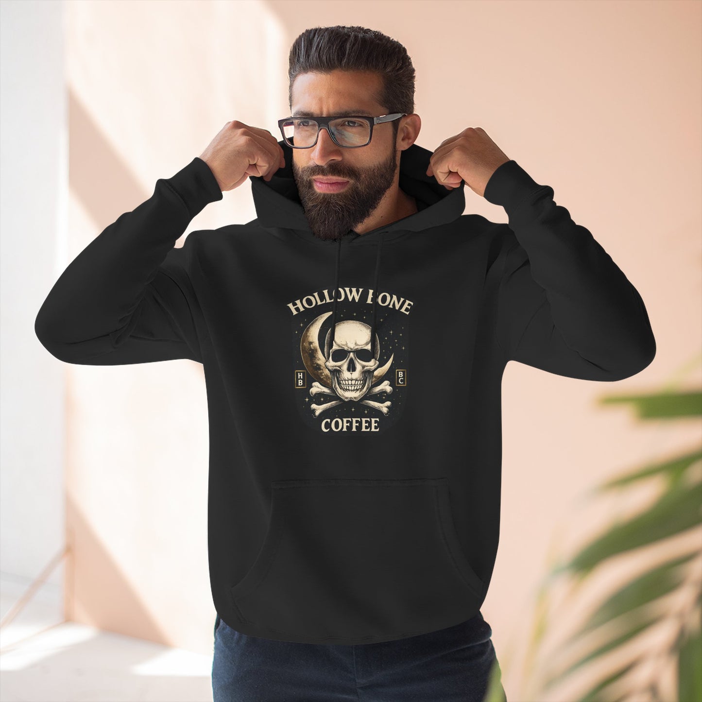 Skull & Crossbones Coffee Hoodie — Hollow Bone Coffee Graphic Hoodie